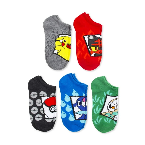 Pokemon Boys 5 Pack No Show Socks